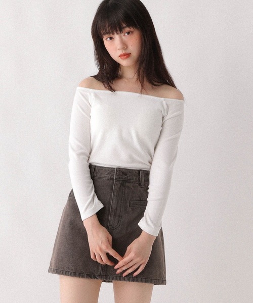 Heather（ヘザー） tシャツ カップ付きオフショルTEE 599323