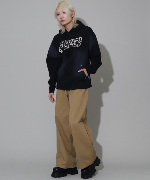 civarize gimmick frindge knit フリンジ パーカー SEQUENZE パーカー 「SEQUENZ/シークエンズ」Fringe logo pullover