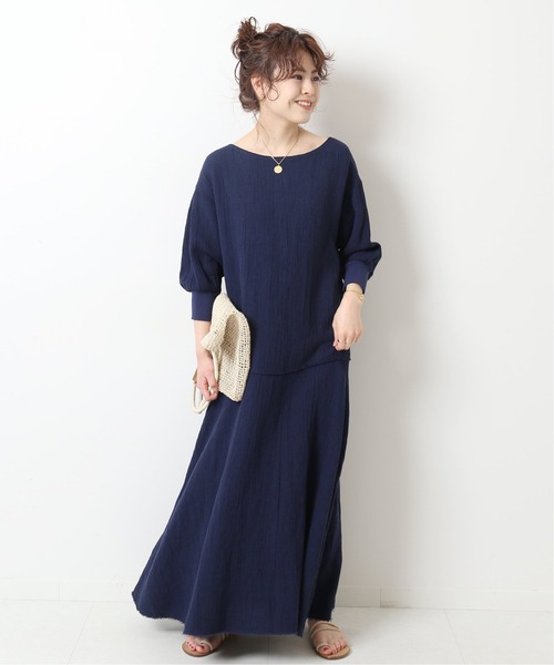 「Spick & Span」 7分袖ワンピース - グリーン レディース_画像3