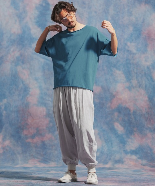 「Jih Nunc」 半袖Tシャツ L ターコイズブルー メンズ_画像5