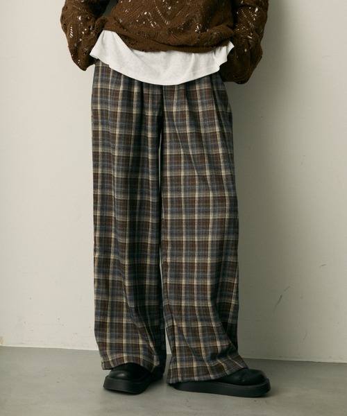 full/fill. ワイドパンツ パンツ check easy pants / チェックイージー