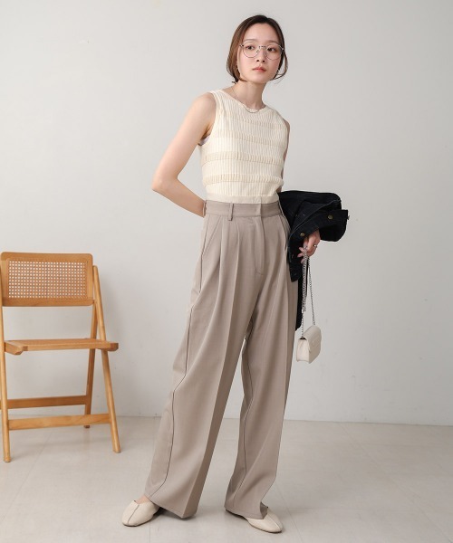 「Bab」 ノースリーブニット FREE ベージュ レディース_画像3