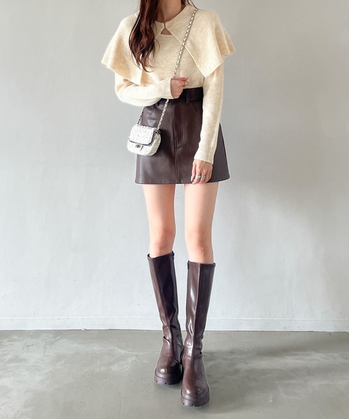 「Heather」 長袖ニット FREE アイボリー レディース_画像4