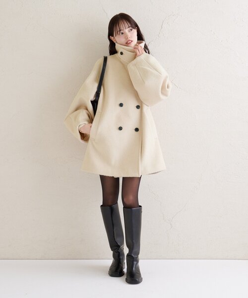 mystic（ミスティック） コート アウター ウール混 シャギーミドル