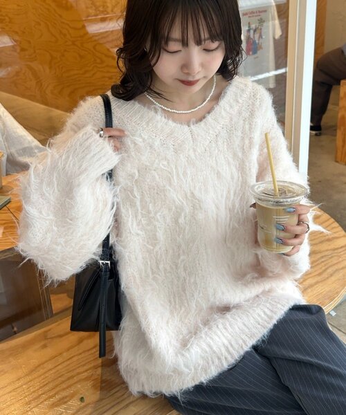 mystic（ミスティック） ニット セーター 「前後2way」ふわふわ