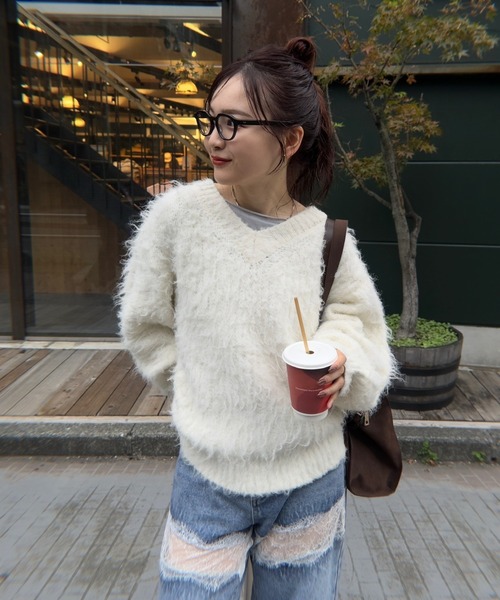 mystic（ミスティック） ニット セーター 「前後2way」ふわふわ