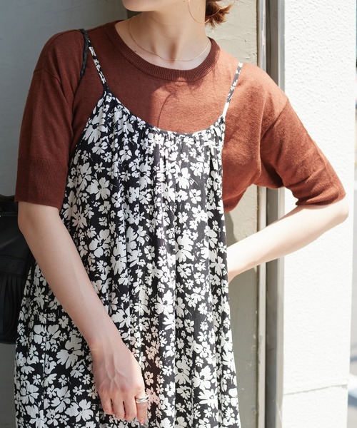 「Spick & Span」 半袖ニット FREE イエロー レディース_画像3