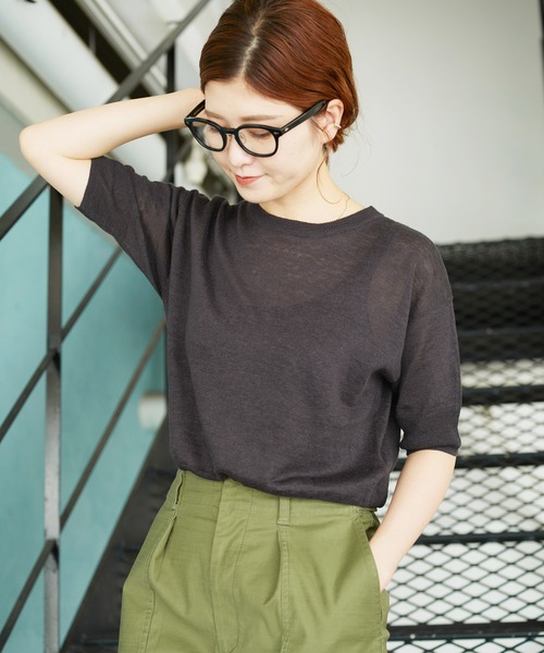 「Spick & Span」 半袖ニット FREE イエロー レディース_画像5