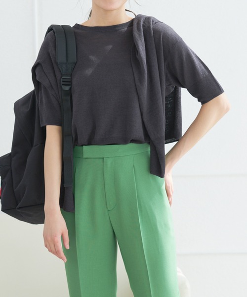 「Spick & Span」 半袖ニット FREE イエロー レディース_画像8
