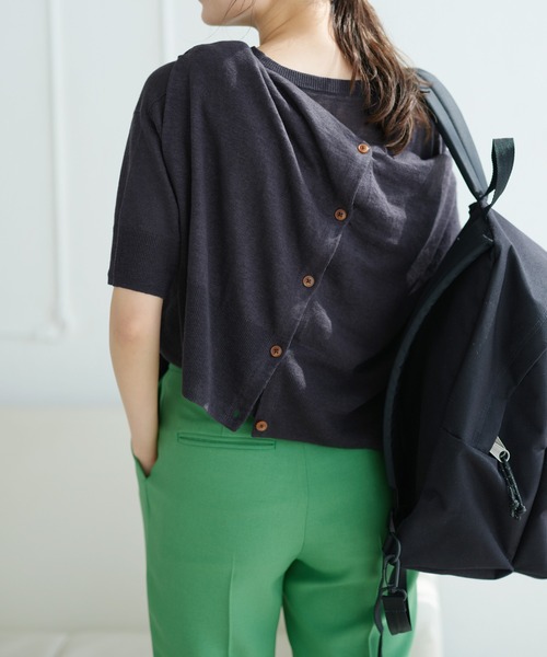 「Spick & Span」 半袖ニット FREE イエロー レディース_画像9