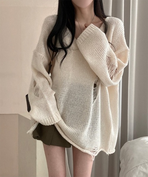 「by muni:r」 長袖ニット FREE アイボリー レディース_画像3