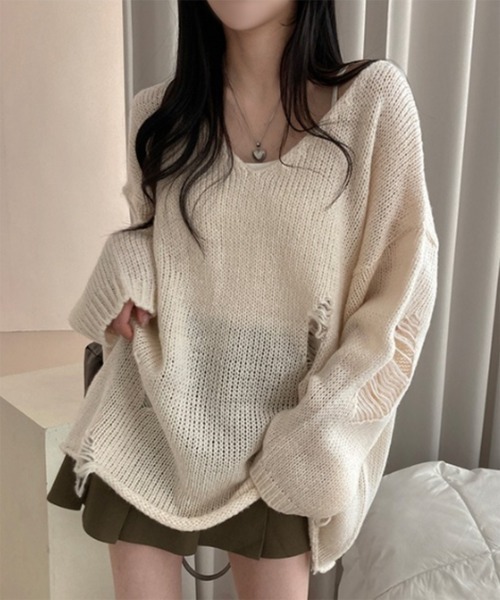 「by muni:r」 長袖ニット FREE アイボリー レディース_画像4