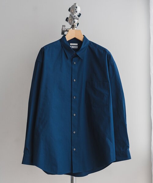 「THOMAS MASON」 長袖シャツ LARGE ダークブルー メンズ_画像4