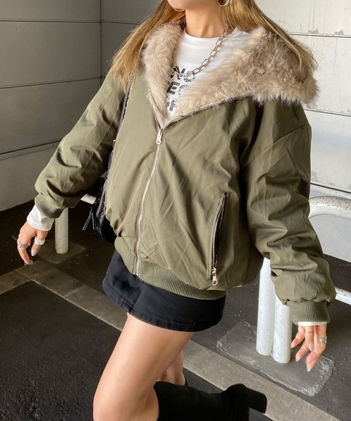 non-hedge（ノンヘッジ） ma1 ma-1 リバーシブルフェイクファーフード