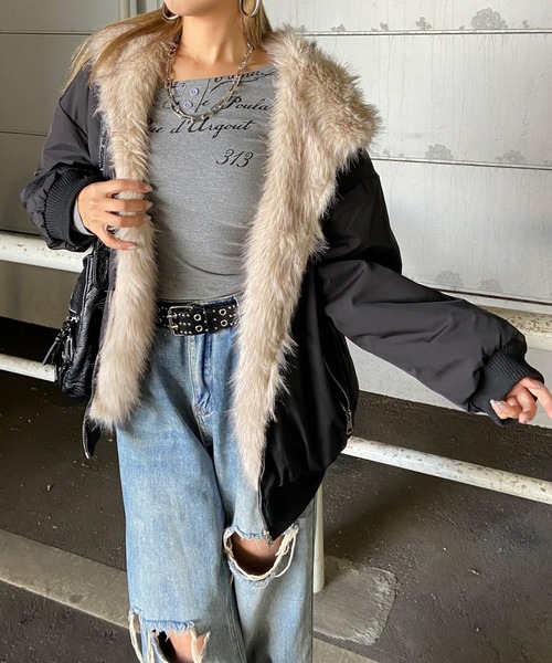 non-hedge（ノンヘッジ） ma1 ma-1 リバーシブルフェイクファーフード