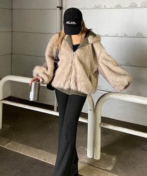 non-hedge（ノンヘッジ） ma1 ma-1 リバーシブルフェイクファーフード