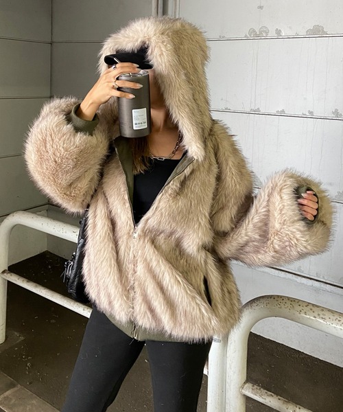 non-hedge（ノンヘッジ） ma1 ma-1 リバーシブルフェイクファーフード