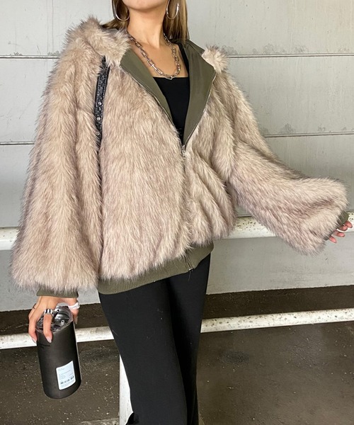 non-hedge（ノンヘッジ） ma1 ma-1 リバーシブルフェイクファーフード