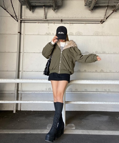 non-hedge（ノンヘッジ） ma1 ma-1 リバーシブルフェイクファーフード