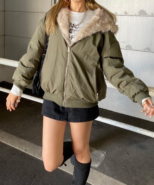 non-hedge（ノンヘッジ） ma1 ma-1 リバーシブルフェイクファーフード