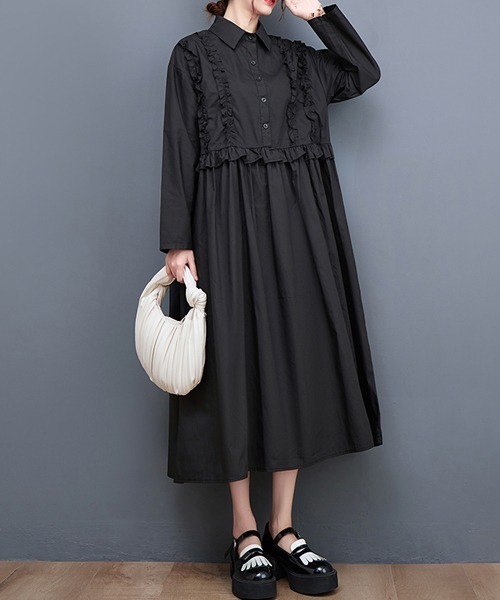 「Dream garden」 長袖ワンピース FREE ブルー レディース_画像5