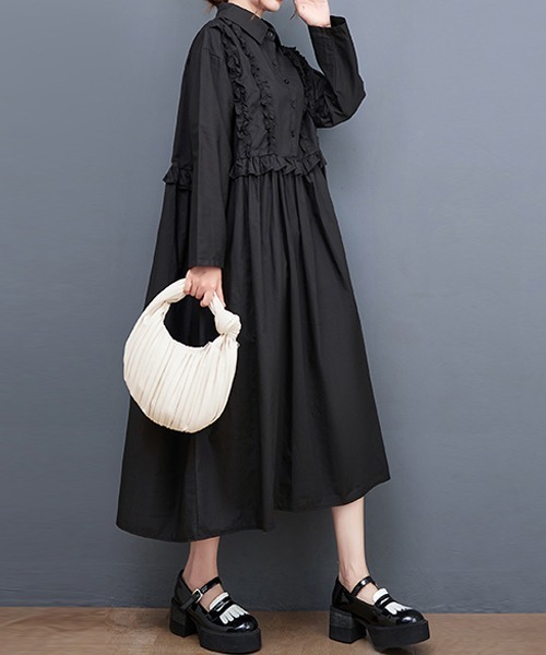 「Dream garden」 長袖ワンピース FREE ブルー レディース_画像6