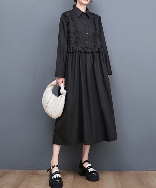 「Dream garden」 長袖ワンピース FREE ブルー レディース_画像7