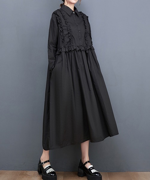 「Dream garden」 長袖ワンピース FREE ブルー レディース_画像9