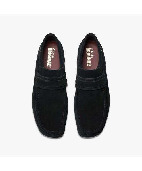Clarks（クラークス） シューズ Walla Loafer GTX Black Suede メンズ