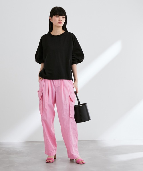 「ADAM ET ROPE'」 カーゴパンツ 36 ライトグリーン レディース