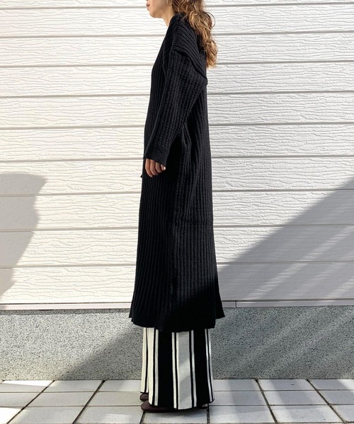 「Q」 ニットワンピース MEDIUM ブラック レディース_画像3