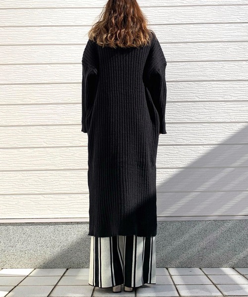 「Q」 ニットワンピース MEDIUM ブラック レディース_画像4