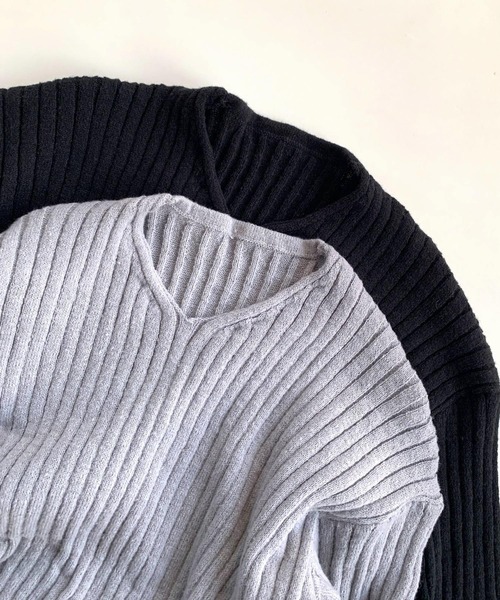 「Q」 ニットワンピース MEDIUM ブラック レディース_画像5