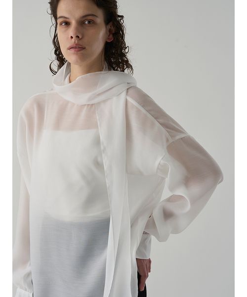 Henon. ブラウス シャツ 2WAY SHEER TIE BLOUSE レディース : ZOZOTOWN 