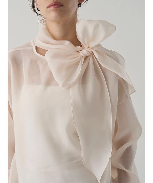 Henon. ブラウス シャツ 2wayシアーボウタイブラウス レディース 