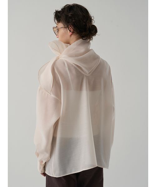 Henon. ブラウス シャツ 2WAY SHEER TIE BLOUSE レディース : ZOZOTOWN 