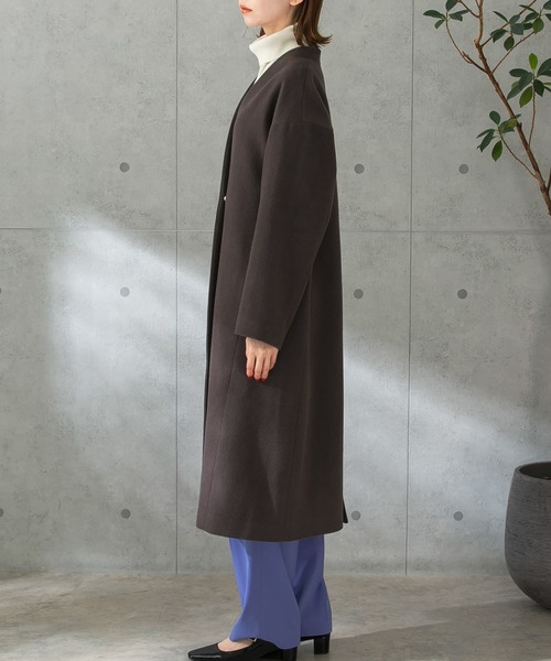 「URBAN RESEARCH ROSSO」 ノーカラーコート 36 グレー系その他 レディース_画像9