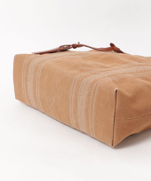 「genten」 ストライプ柄ショルダーバッグ - ベージュ レディース_画像3