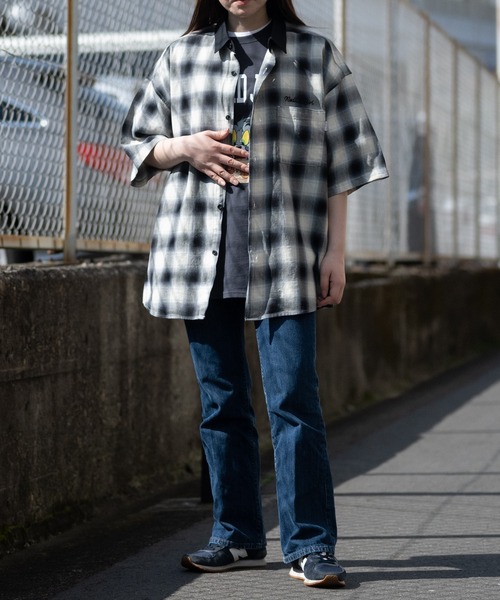 「JOHN'S CLOSET」 「red cap girl」半袖シャツ LARGE ブルー メンズ_画像5