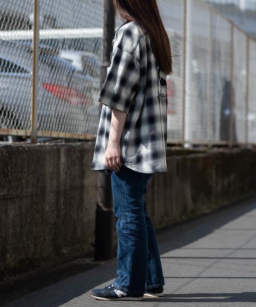 「JOHN'S CLOSET」 「red cap girl」半袖シャツ LARGE ブルー メンズ_画像6