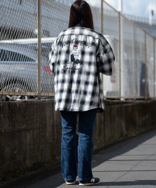 「JOHN'S CLOSET」 「red cap girl」半袖シャツ LARGE ブルー メンズ_画像7