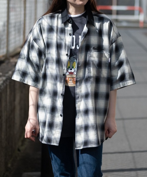 「JOHN'S CLOSET」 「red cap girl」半袖シャツ LARGE ブルー メンズ_画像8