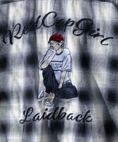 「JOHN'S CLOSET」 「red cap girl」半袖シャツ LARGE ブルー メンズ_画像9