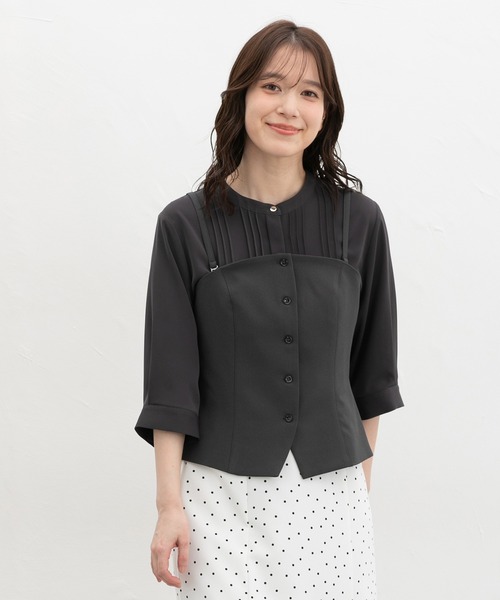 6 roku ピンタックブラウス 6（ロク）の「＜6(ROKU)＞PIN TUCK SHIRT/シャツ（シャツ/ブラウス