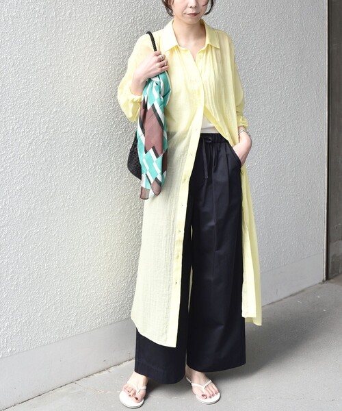 Theory アシメ ウォッシャブル コットンボイル シャツワンピ 色鮮やか✨ SHIPS Colors（シップスカラーズ） ワンピース SHIPS Colors:「手洗い
