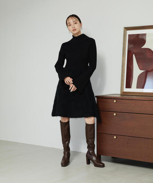「JILL by JILL STUART」 ニットワンピース FREE グレー レディース_画像4