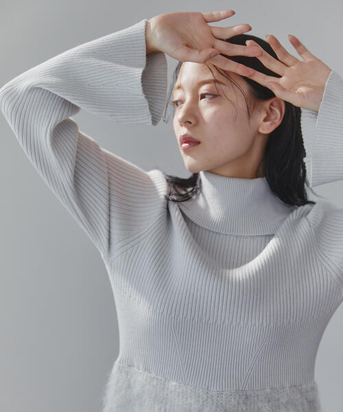 「JILL by JILL STUART」 ニットワンピース FREE グレー レディース_画像9