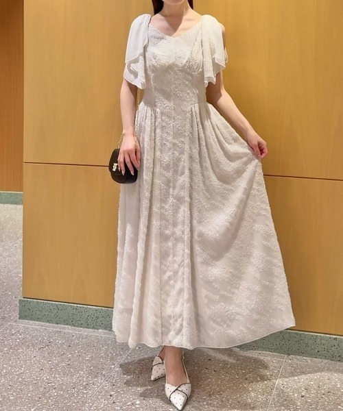 ワンピース リボンジャガードワンピースの画像