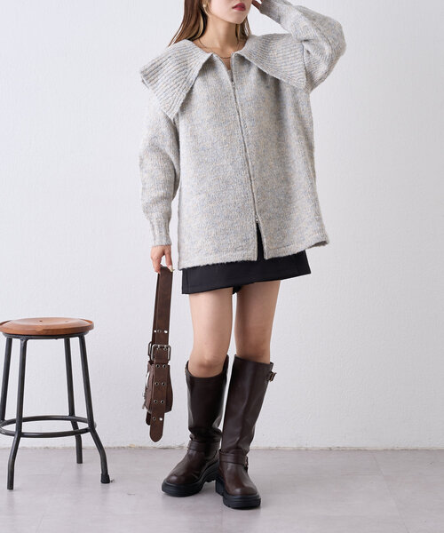 「w closet」 ニットカーディガン FREE ブラック レディース_画像6