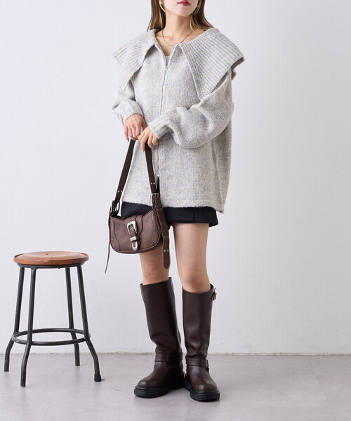 「w closet」 ニットカーディガン FREE ブラック レディース_画像7